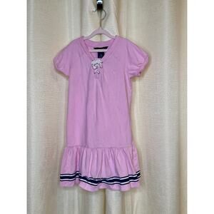 Ralph Lauren Pink and Blue Nautical Coastal Drop waist dress size 5